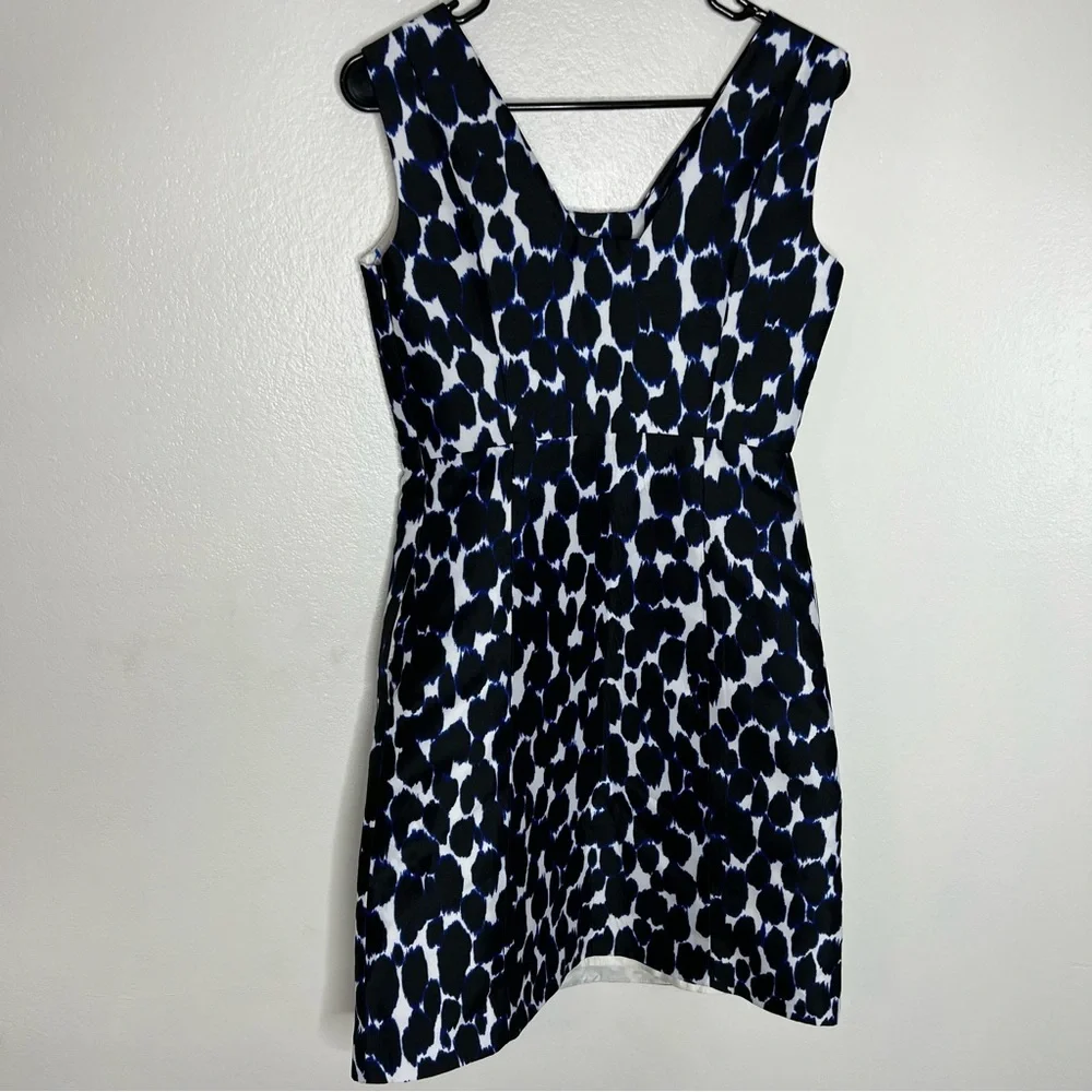 Kate Spade ♠️ Blue Be Daring Leopard Animal Print Fit & Flare Dress Sz 2
